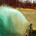 Hydrocovering on a slope